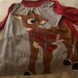 Rudolph Christmas pajama top